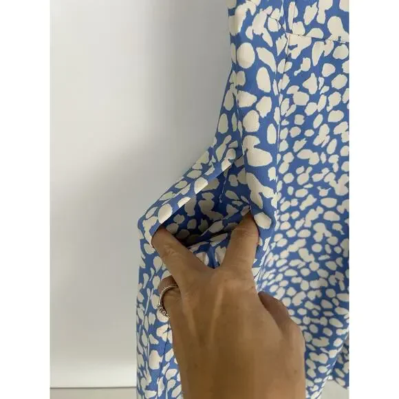 Uniqlo Babydoll Light Blue Fit and Flare Dress Printed Short Sleeve Women's XS - Picture 6 of 11